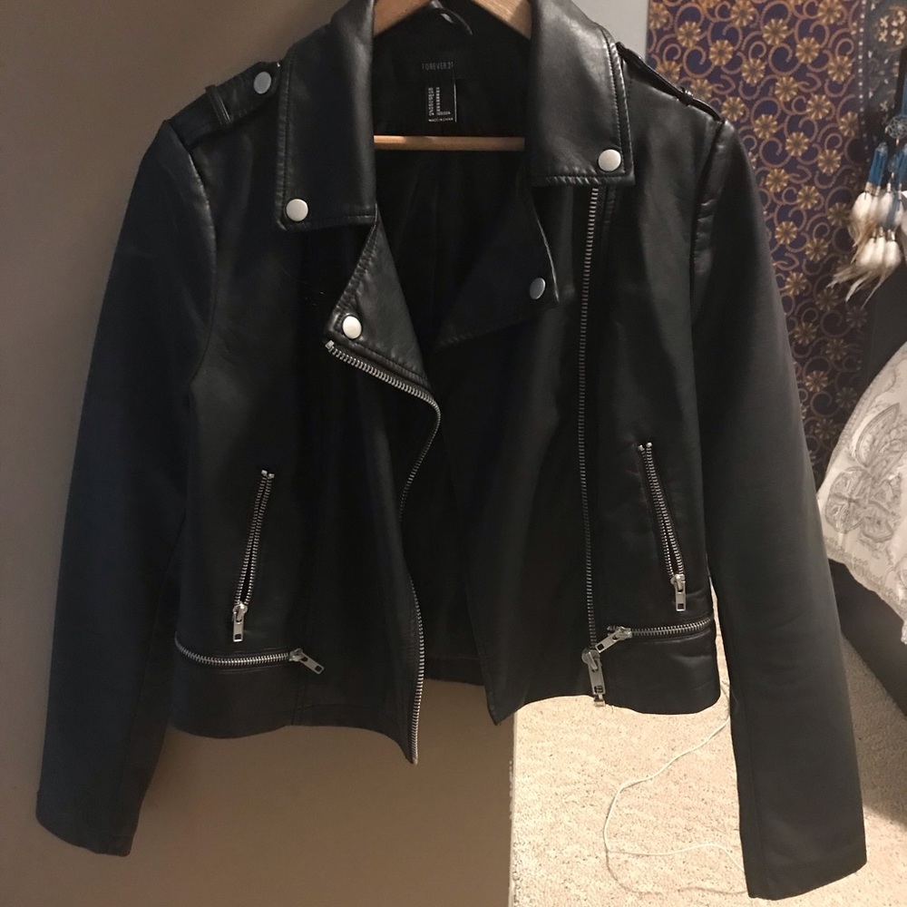 Black leather jacket